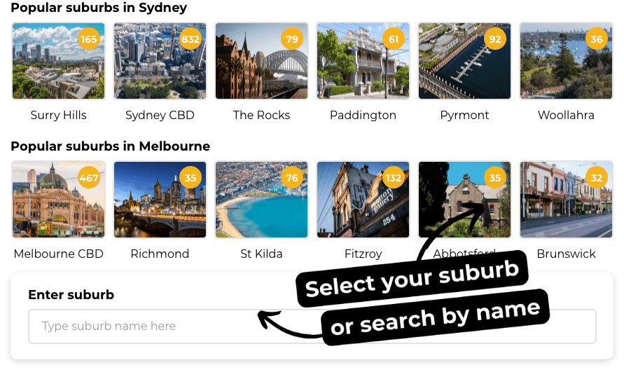Suburb search
